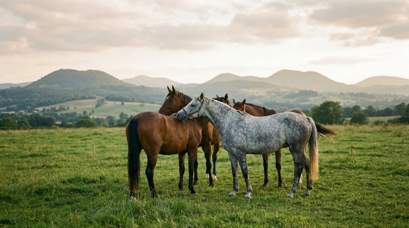 Les chevaux du Pension la Métairie en liberté, Allier